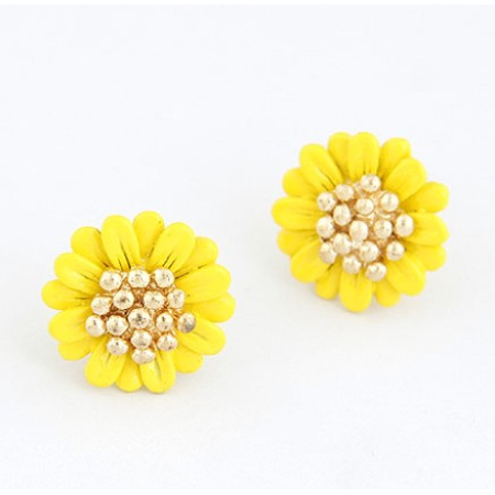 Daisy Yellow Gold Plated Stud Earrings